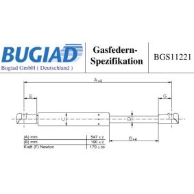 Köp Gasfjäder, bakruta av BUGIAD BGS11221 till det låga priset 188,41 kr