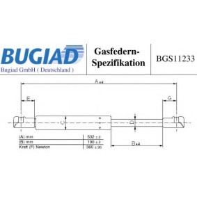 Osta Kaasujousi, tavaratila BUGIAD:llä BGS11233 edullisesti hintaan 12,55 €