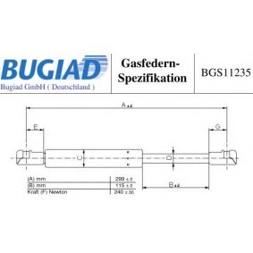 Osta Kaasujousi, konepelti BUGIAD:llä BGS11235 edullisesti hintaan 16,34 €