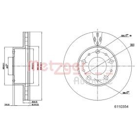 Achetez des Disque de frein METZGER 6110354 à prix pour 37,69 €
