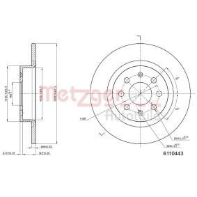 Achetez des Disque de frein METZGER 6110443 à prix pour 42,61 €