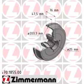 Comprar Tambor de freno de ZIMMERMANN 470.1855.00 a bajo precio de 127,15 €
