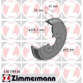 Comprar Tambor de freno de ZIMMERMANN 430.1789.00 a bajo precio de 100,87 €