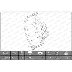 Köp Bromsbelägg, sats, trumbroms av FERODO K15742.0-F3549 till det låga priset 1133,64 kr