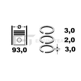Achetez des Jeu de segments de pistons ET ENGINETEAM R1001300 à prix pour 27,35 €