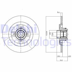 Bremsscheibe BG9025RSC von DELPHI günstig für 53,07 € online kaufen