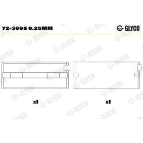 Achetez des Coussinet de vilebrequin GLYCO 72-3995 0.25mm à prix pour 15,56 €