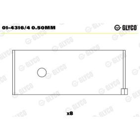 Köp Vevstakslager av GLYCO 01-4316/4 0.50mm till det låga priset 376,91 kr