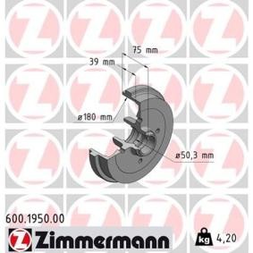Comprar Tambor de freno de ZIMMERMANN 600.1950.00 a bajo precio de 30,05 €