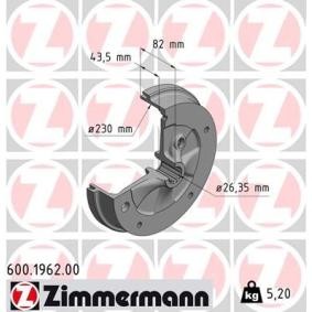 Bremstrommel von ZIMMERMANN 600.1962.00