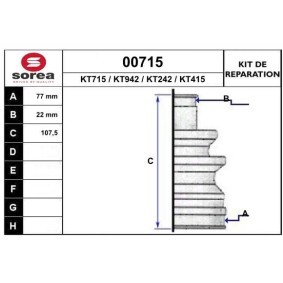 Achetez des Jeu de joint-soufflet, arbre de commande SNRA 00715 à prix pour 9,69 €