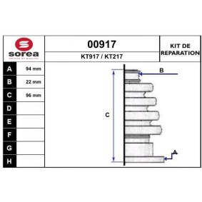 Köp Bälgsats, drivaxel av SNRA 00917 till det låga priset 137,79 kr