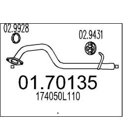Abgasrohr 01.70135 TOYOTA HILUX Pick-up von MTS