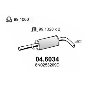 Mittelschalldämpfer 04.6034 AUDI TT von ASSO
