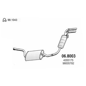 Mittel- / Endschalldämpfer 06.8003 für AUTOBIANCHI