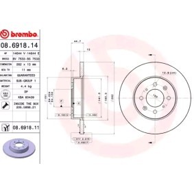 Comprar Disco de freno de BREMBO 08.6918.11 a bajo precio de 35,78 €
