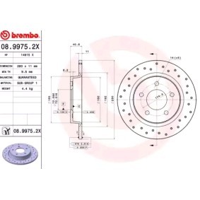 Comprar Disco de freno de BREMBO 08.9975.2X a bajo precio de 69,25 €