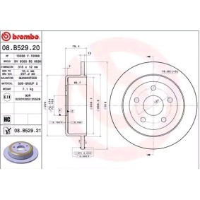 Acquista Disco freno da BREMBO 08.B529.21 a buon mercato per soli 53,08 €