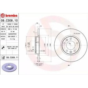 Comprar Disco de freno de BREMBO 08.C308.10 a bajo precio de 34,30 €