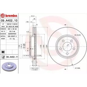 Köp Bromsskiva av BREMBO 09.A402.10 till det låga priset 935,84 kr
