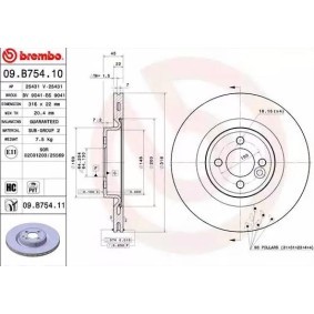 Bremsscheibe 09.B754.11 für Clubman (F54) für 58,07 CHF