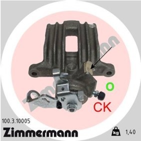 Køb Bremsekaliber af ZIMMERMANN 100.3.10005 til den lave pris 1057,22 DKK
