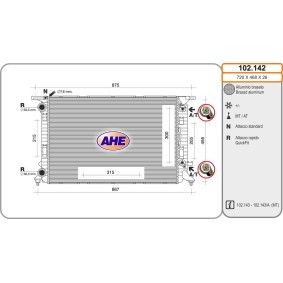 Achetez des Radiateur du moteur AHE 102.142 à prix pour 213,48 €