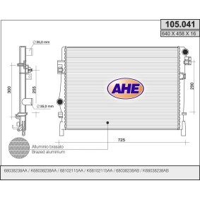 Achetez des Radiateur du moteur AHE 105.041 à prix pour 173,80 €