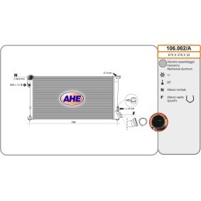 Kjøp Radiator, motorkjøling av AHE 106.062/A til den lave prisen 1403,19 NOK