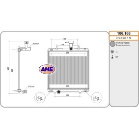 Achetez des Radiateur du moteur AHE 106.168 à prix pour 110,22 €
