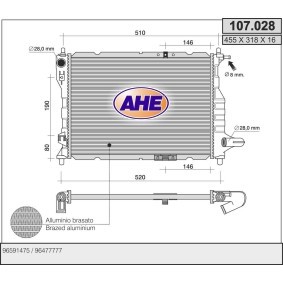 Achetez des Radiateur du moteur AHE 107.028 à prix pour 114,74 €