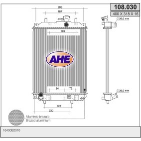 Achetez des Radiateur du moteur AHE 108.030 à prix pour 162,30 €