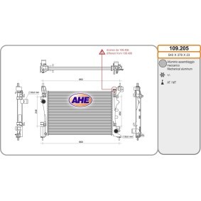 Achetez des Radiateur du moteur AHE 109.205 à prix pour 112,63 €