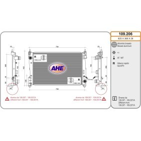 Achetez des Radiateur du moteur AHE 109.206 à prix pour 162,16 €