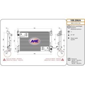 Achetez des Radiateur du moteur AHE 109.206/A à prix pour 136,36 €