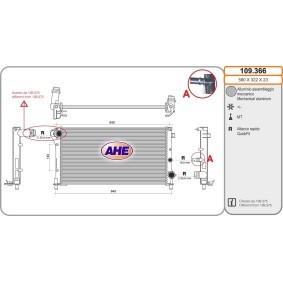 Achetez des Radiateur du moteur AHE 109.366 à prix pour 104,81 €