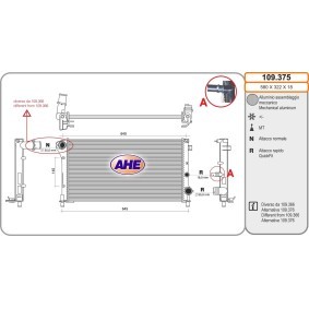 Achetez des Radiateur du moteur AHE 109.375 à prix pour 117,16 €
