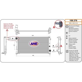 Achetez des Radiateur du moteur AHE 109.376 à prix pour 100,72 €