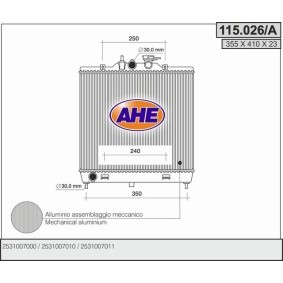 Kjøp Radiator, motorkjøling av AHE 115.026/A til den lave prisen 1454,21 NOK