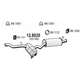 Mittel- / Endschalldämpfer 12.8025