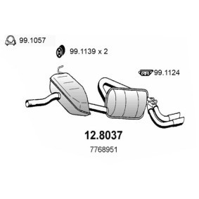 Mittel- / Endschalldämpfer 12.8037