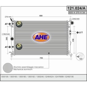 Kjøp Radiator, motorkjøling av AHE 121.024/A til den lave prisen 1547,14 NOK