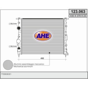 Kjøp Radiator, motorkjøling av AHE 123.063 til den lave prisen 1049,99 NOK