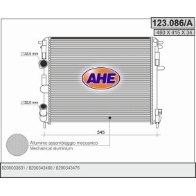 Kjøp Radiator, motorkjøling av AHE 123.086/A til den lave prisen 813,17 NOK