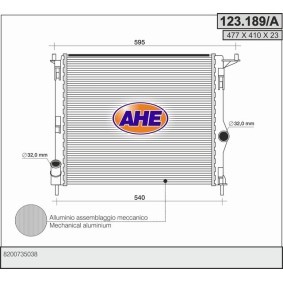 Kjøp Radiator, motorkjøling av AHE 123.189/A til den lave prisen 1201,79 NOK
