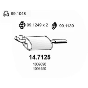 Endschalldämpfer 14.7125 FORD PUMA von ASSO