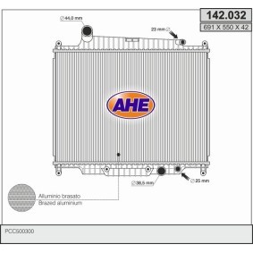 Kjøp Radiator, motorkjøling av AHE 142.032 til den lave prisen 4074,55 NOK