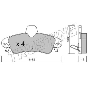 Acquista Kit pastiglie freni da TRUSTING 145.1 a buon mercato per soli 67,82 €