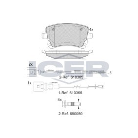 Acquista Kit pastiglie freni da ICER 181674-208 a buon mercato per soli 58,63 €
