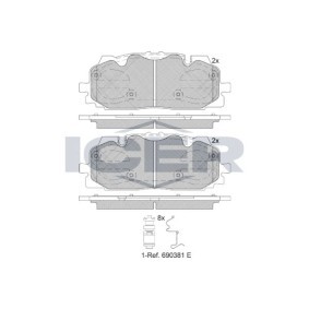 Acquista Kit pastiglie freni da ICER 182254 a buon mercato per soli 79,76 €